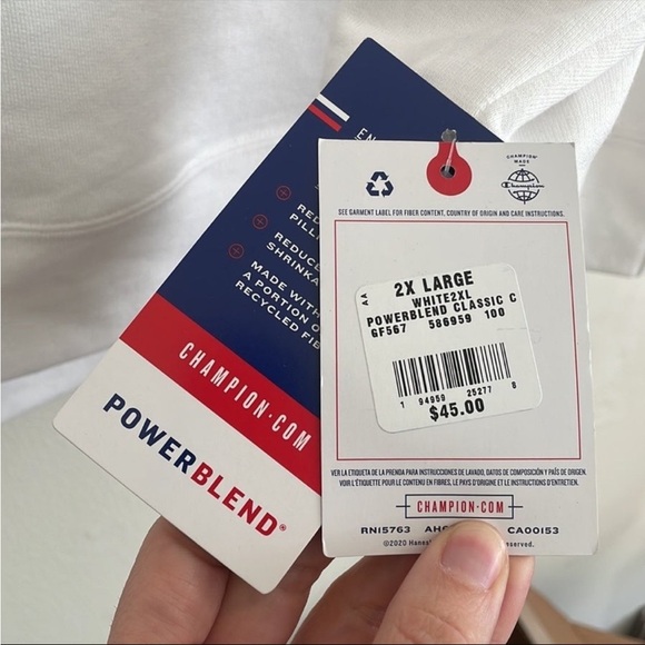 NWT Champion Women's Powerblend Crew, Graphic, White - Picture 4 of 7